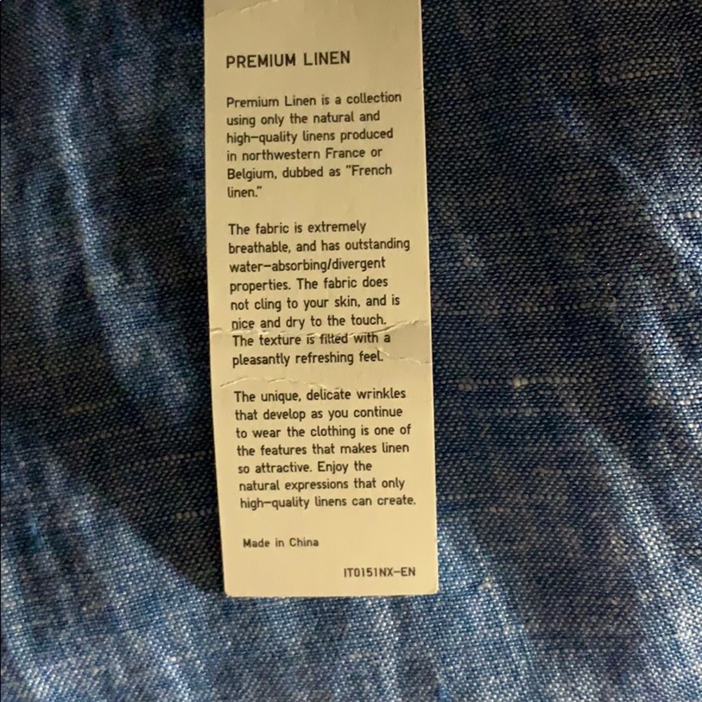 LifeWear premium linen blue sleeveless shirt - Picture 4 of 4
